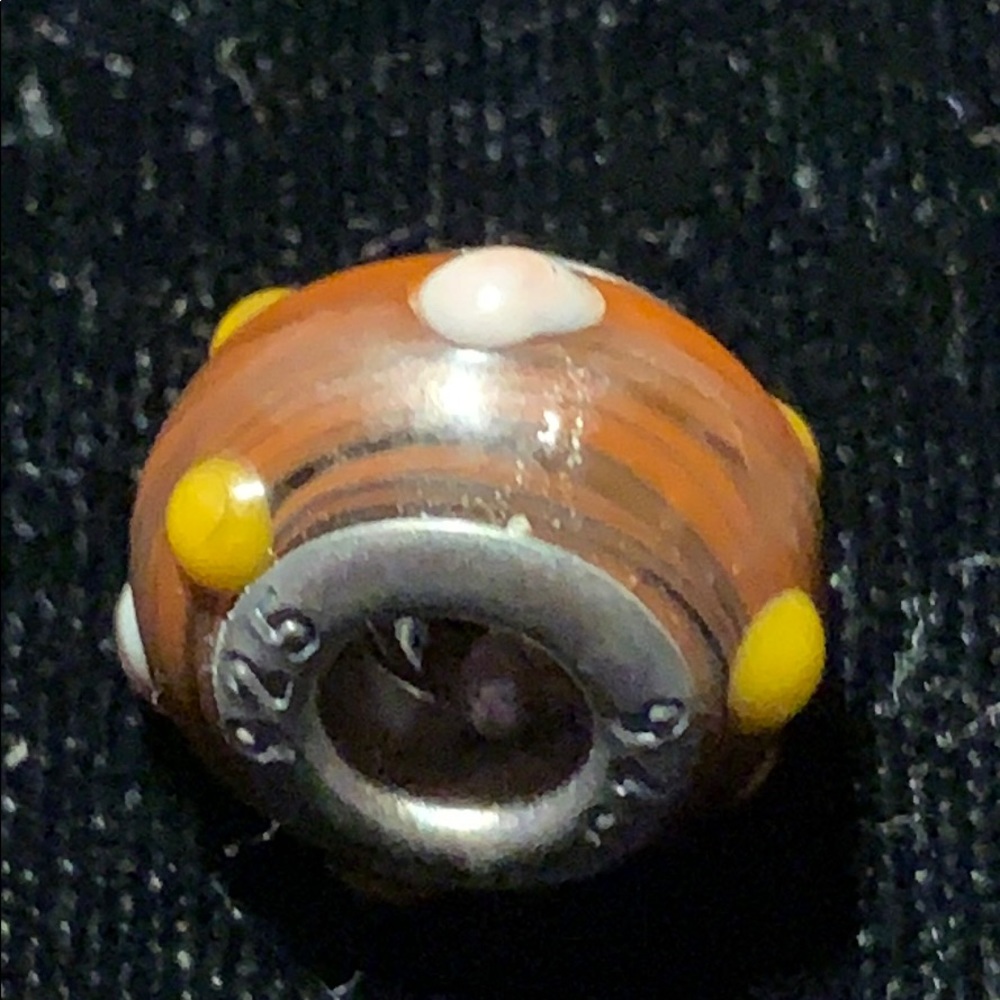 Sterling Silver Murano Glass Bead Vintage